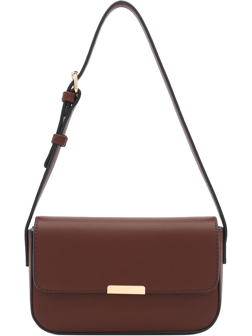 〽️ Women's Coffee Mini Rectangular Flap Purse Underarm Shoulder Bag